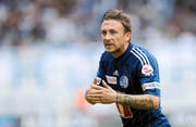 Daniel Gygax fordert seine Teamkollegen auf, gegen den FC Zürich zu null zu spielen: «Und ich bin sicher, dass wir ein Tor erzielen.» (Bild: Keystone/Sigi Tischler)