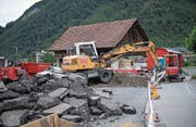 Baustelle bei der Abzweigung zur Spichermatt. (Bild: Corinne Glanzmann (Stans, 12. Juli 2017))