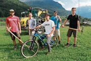 Von links: Claudio Schnurrenberger, Urban Renggli, Mario Gisler, Florian Geisseler und Philipp Gisler. (Bild: Florian Arnold (Schattdorf, 20. Juli 2017))
