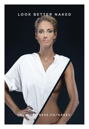 So wirbt Model und Wettermoderatorin Linda Gwerder für einen Fitnessstudio. (Bild: PD)