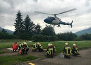 Der Zürcher-Polizeiheli, hier bei einer Übung in Schwyz. (Archivbild)