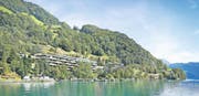 Im nordwestlich gelegenen Gebäude befindet sich die Hotelnutzung mit Restaurant und Wellnessanlage, im südöstlich gelegenen das Aparthotel. (Bild: Visualisierung: PD)