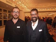 Walter Gut (links) und Claudio Clavadetscher sind neu im Vorstand des Nidwaldner Gewerbeverbands. (Bild: Kurt Liembd (Hergiswil, 13. November 2017))
