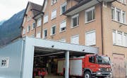 Der Erweiterungsneubau der Feuerwehr. (Bild: gw (Erstfeld, 26. 1. 18))