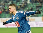 1:0-Torjubel in der 51. Minute: FCL-Stürmer Tomi Juric. (Bild: Martin Meienberger/Freshfocus (St. Gallen, 11. März 2017))