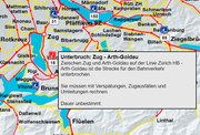 Die SBB vermeldeten den Unterbruch auf ihrer Webseite. (Bild: Screenshot sbb.ch)