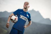 Géraldine Reuteler posiert vor dem Pilatus. (Bild: Pius Amrein (Luzern, 30. August 2017))