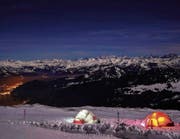 Im Sommer angedacht und im Winter umgesetzt: die coole Idee zweier Hobbyfotografen. (Bild: Marco Schäfer (Rigi Kulm, 27. Januar 2018))