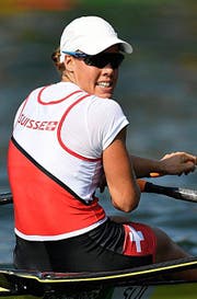 Auf Medaillenkurs: Jeannine Gmelin. (Bild: EPA/Franck Robichon)