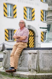 Hansjörg Felber am Lehnplatz, wo das Festival Alpentöne stattfindet. (Bild: Philipp Schmidli (Altdorf, 11. August 2017))