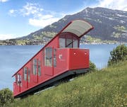 So soll die neue Bürgenstock-Bahn dereinst aussehen. (Bild: PD (Visualisierung))