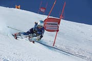 Leoni Zopp bei ihrem einzigen Renneinsatz vergangene Saison, die sie verletzungsbedingt verpasste. (Bild: SSC Samnaun (Samnaun, 23. April 2017))