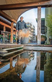 Firmeninhaber Martin Portmann am Firmensitz des Gärtnereibetriebs Niederberger + von Wyl. Er führt das Unternehmen bald unter neuem Namen weiter. (Bild: Christoph Riebli (Kägiswil, 17. November 2016))