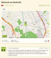 So findet man etwa in Knutwil am Bachufer Bärlauch. (Bild: Screenshot mundraub.org)