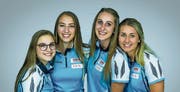 Die Form der Luzerner Juniorinnen (von links) mit Selina Witschonke (Skip), Anna Gut (Lead), Elena Mathis (Third) und Second Melina Bezzola stimmt. (Bild: Patrick Witschonke)