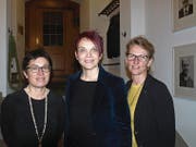 Barbara Brodmann, Vizepräsidentin des Ober- und Verwaltungsgerichtes, Landratspräsidentin Michèle Blöchliger und Regierungsrätin Karin Kayser (von links). (Bild: Kurt Liembd (Stans, (8. Januar 2018))