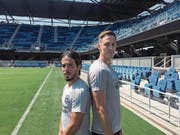 Wollen ihren Beitrag zum Erfolg des Klubs leisten: Jahmir Hyka (links) und François Affolter im Avaya Stadion der San José Earthquakes. (Bild: Marc Wälti (San José, 13. September 2017))