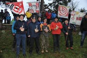 Die Bechergewinner der Sektion Anderhalden (von links): Janik Najer, Christian Schmid, Christoph Rohrer und Wendelin Odermatt (Bild: Urs Hanhart)