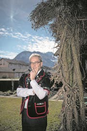 Emil Wallimann aus Ennetbürgen wird zum Präsident des Eidgenössischen Jodlerverbandes gewählt. Auf dem Bild zu sehen ist er bei sich zu Hause in Ennetbürgen. Das Bild entstand am Donnerstag, 8. März 2018. Bild: (Pius Amrein / LZ) Verkehr, Kreuzung, Auto, Velo, Fahrrad, Unfall, Sternmattstrasse (Bild: Pius Amrein (Ennetbürgen, 8. März 2018))