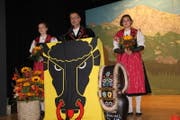 Robi Indergand bei seiner Festansprache als Präsident der Jubiläumskommission anlässlich der Feierlichkeiten «100 Jahre Urner Kantonaler Schwingerverband». (Bild Paul Gwerder (Schattdorf, 21. Oktpober 2017))