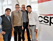 Leo Spichtig, Karl Vogler, Franz Enderli und Christian Schäli (von links) berichteten über ihre Tätigkeiten.Bild: Romano Cuonz