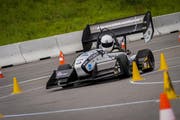 Der Elektrorennwagen «grimsel» hat den Turbo gezündet und den Beschleunigungsweltrekord in 1,785 Sekunden gebrochen. (Bild: PD)