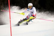 Aline Danioth of Switzerland in action during the first run of the women's Slalom race at the Alpine Skiing FIS Ski World Cup in Lenzerheide, Switzerland, Sunday, January 28, 2018. (KEYSTONE/Jean-Christophe Bott) (Bild: Jean-Christophe Bott / Keystone (Lenzerheide, 28. Januar 2018))