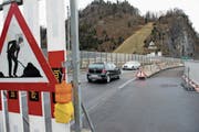 Die Achereggbrücke während der Sanierung. (Bild: Corinne Glanzmann (Stansstad, 23. Februar 2016))