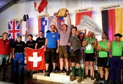 Die österreichische Herrenmannschaft feiert ausgelassen. (Bild: Geri Holdener, Bote der Urschweiz)