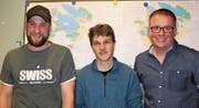 Von links: Verwalter Simon Epp, Vizepräsident René Jauch und Präsident Beat Tresch werden auch in der Amtsperiode 2019/20 im Korporationsbürgerrat Silenen tätig sein. (Bild: Robi Kuster (Silenen, 21. März 2018))