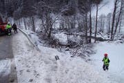 Die Unfallstelle in Davos. (Bild: Kapo Graubünden)