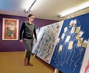 Die Ausstellung Reklamekunst und Reiseträume im Talmuseum Engelberg. Im Bild Kuratorin Nicole Eller Risi. (Bild: Corinne Glanzmann (Engelberg, 5. Dezember 2017))