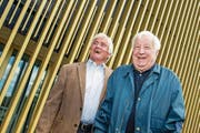 Zwei, die sich gut verstanden und viel gemeinsam lachten: Friedel Rausch (links) und Romano Simioni. (Bild: Philipp Schmidli (Luzern, 18. Mai 2014))