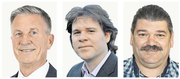 Sie wollen in den Gemeinderat von Hergiswil: Jürg Weber (60, CVP), Generalagent; David Legrand (29, parteilos), Ethnologe, Politologe, Historiker und Lehrer; Beat Kaufmann (48, parteilos), Sanitärmonteur. (Bild: PD)