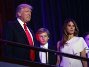 Donald Trump geht ohne seine Familie ins Weisse Haus: Barron (Mitte) und Melania Trump bleiben vorerst in new York. (Bild: Keystone)