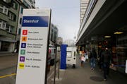 Die ZVB-Haltestelle Steinhof. (Bild: Stefan Kaiser)