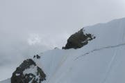 Wer genau ausrutschte, ist unklar und wird ermittelt. (Bild Kantonspolizei Graubünden)