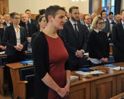 Jolanda Joos (SP/Grüne) wurde als Landrätin vereidigt. (Bild: Urs Hanhart (Altdorf, 31. Januar 2018))