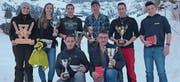 Hinten von links: Sabine Schillig, Alexandra Gisler, Thomas Arnold, Rafael Arnold, Markus Kempf und Matthias Bissig; vorne von links: Martin Gisler und Werner Arnold. (Bild: PD)