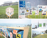 Impressionen von der Plakatschlacht im Kanton Nidwalden. (Bild: Urs Flüeler/Keystone)