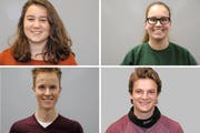 Die vier Urner Maturanden Lia Planzer, Nadin Bissig, Samuel Bissig und Andri Zgraggen (von oben links im Uhrzeigersinn). (Bilder: Jessica Bamford)