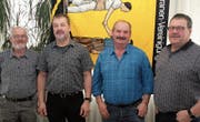 Die Obmannschaft der Schwingerveteranen mit dem abtretenden Säckelmeister: (von links) Martin Walker, Robi Indergand, Ruedi Wyrsch (neuer Kassier) und Markus Imhof. (Bild: Paul Gwerder (Altdorf, 19. März 2018))