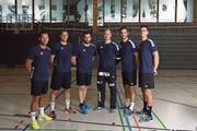 Jost Brücker (Zweiter von links) verlässt den HC Kriens-Luzern per sofort. (Bild: Nadia Schärli)
