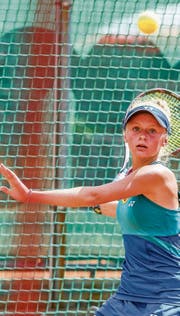 Kiara Cvetkovic ist im Final trotz eines 1:5-Rückstands im ersten Satz nicht aufzuhalten. (Bild: Andy Mueller/Freshfocus (Bellinzona, 12. Juli 2017))