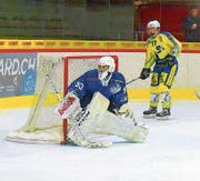 Rückhalt für den HC Luzern: Goalie Gregory Keller. (Bild: Michael Wyss)
