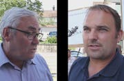 Alois Gmür (links) und Marcel Dettling fordern vom Regierungsrat eine saubere Abklärung in Sachen Viadukt Willerzell. (Bild: Geri Holdener, Bote der Urschweiz)
