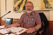 Hans Gisler, Attinghausen, leitete gestern letztmals die Sitzung des Grossen Landeskirchenrats. (Bild: Markus Zwyssig (18. Mai 2017))