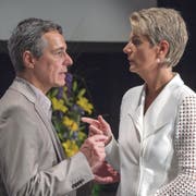 Kämpfen Ignazio Cassis und Karin Keller-Sutter bald gegeneinander um einen Bundesratssitz? (Bild: Lukas Lehmann/Keystone (Grenchen, 24. Juni 2017))