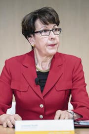 Post-Chefin Susanne Ruoff an einer Medienkonferenz in Bern. (Bild: Peter Schneider/Keystone (6. Februar 2018))