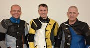 Diese drei Armbrustschützen holten für Gurtnellen den Schweizer-Meister-Titel: (von links) Adrian Arnold, Stephan Loretz und Christof Arnold. (Bild: PD (3. Februar 2018))